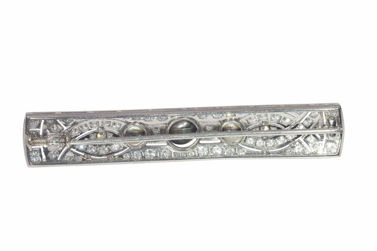 Broche Broche vintage platine diamants et perles 58 Facettes 23180-0375