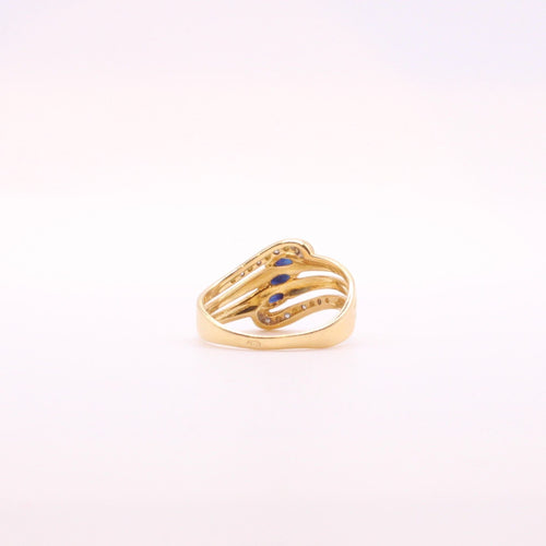 Bague Bague Trilogie saphirs et diamants 58 Facettes