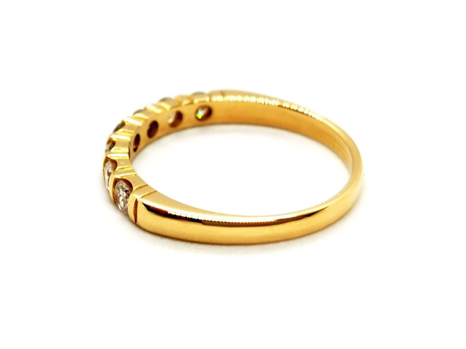 Bague 55 Bague Demie alliance Or jaune Diamant 58 Facettes 1292390CN