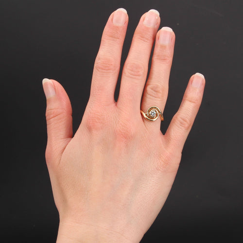 Bague 52 Bague tourbillon diamant or jaune 58 Facettes CV77