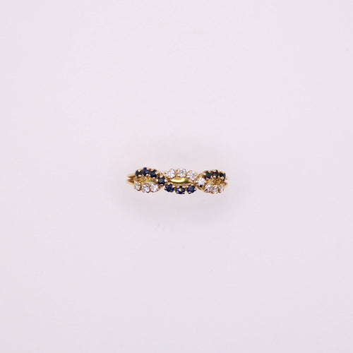 Bague Bague Diamants Saphirs entrelacés 58 Facettes