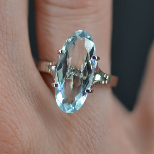 Bague 52 Bague aigue-marine or blanc 58 Facettes 21-596B