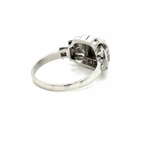 Bague 57 Bague Art déco Or Diamant 58 Facettes