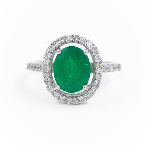 Bague 53 Bague Pompadour Or blanc Emeraude 58 Facettes 2150305CN