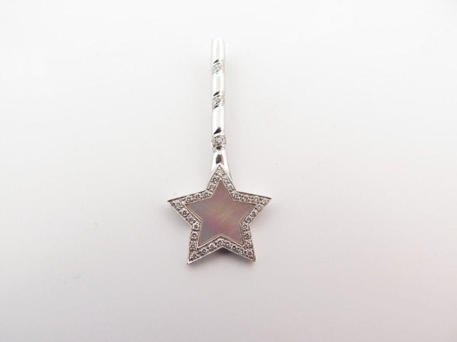 Pendentif pendentif VICTORIA CASAL etoile nacre or blanc 18k 41 diamants 0.24ct 58 Facettes 253612