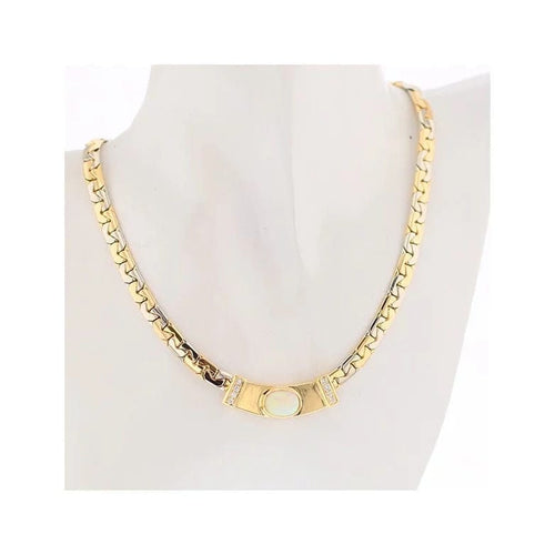 Collier Collier VICTOROFF diamants 0.24 carat et opale 3.48 carats 2 ors 58 Facettes 236661