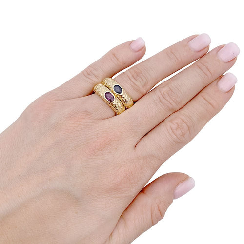 Bague 48 Bagues Chaumet ,"Carrosse", or jaune, saphirs de couleurs. 58 Facettes 33283