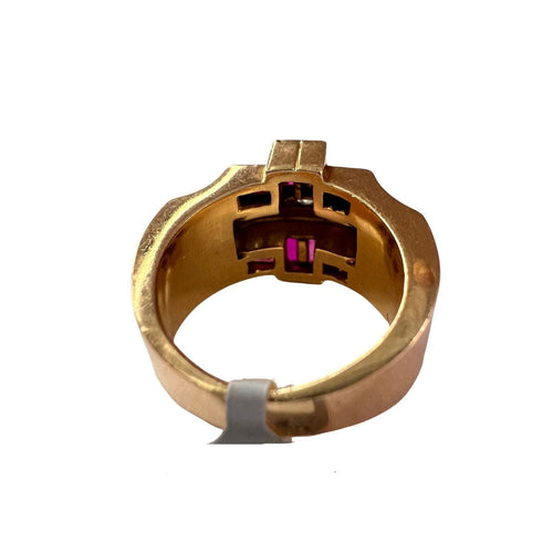 Bague BAGUE TANK DIAMANTS RUBIS SYNTHETIQUES 58 Facettes A2548