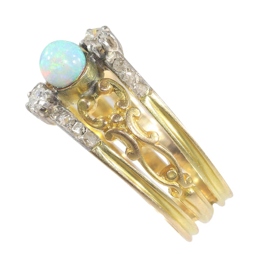 Bague 61 Bague victorienne Diamants Opale 58 Facettes 23124-0058