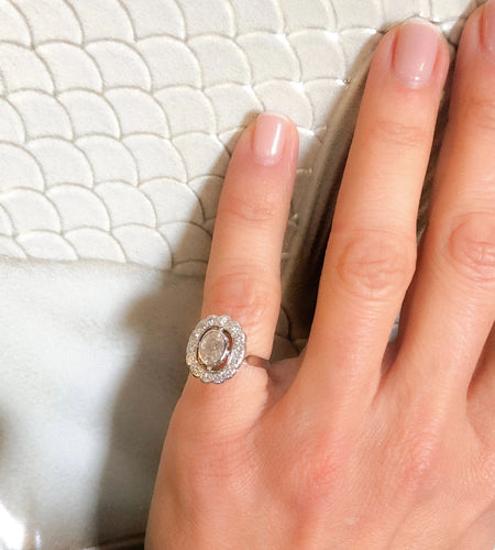 Bague Bague marguerite en or gris et diamant 58 Facettes 0