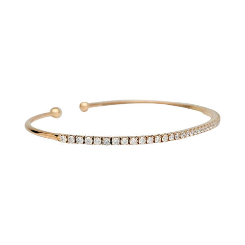 Bracelet Bracelet jonc diamants or rose. 58 Facettes 31704