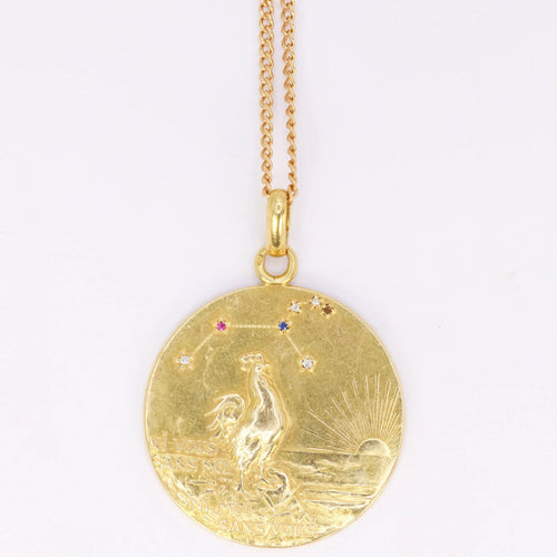 Pendentif Médaille Augis rubis, saphirs & diamants 58 Facettes 745