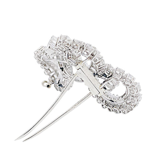 Clip Clip J.Lacloche, "Volutes", platine, or blanc, diamants. 58 Facettes 32373