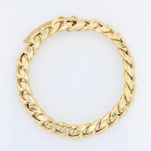 Bracelet Bracelet or jaune gourmette limée 58 Facettes 21-763