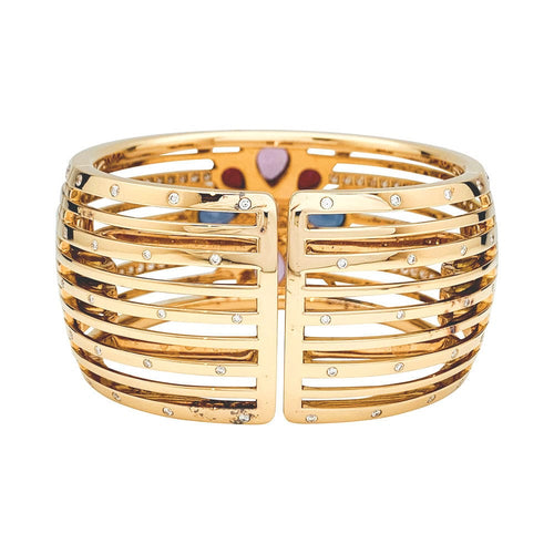 Bracelet Bracelet Manchette Chanel "San Marco" or rose, diamants et spinelles. 58 Facettes 31122