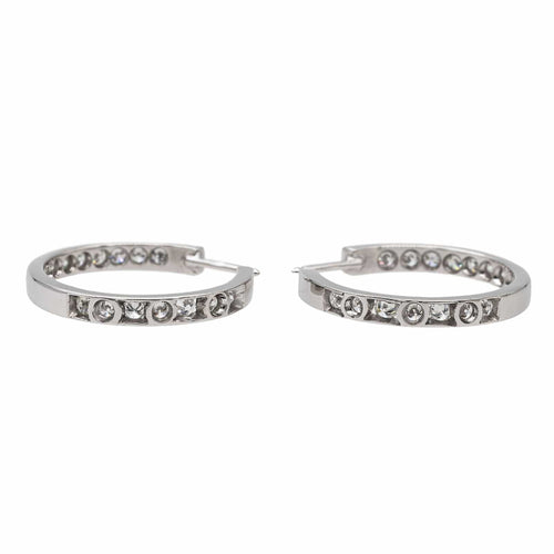 Boucles d'oreilles Boucles d'oreilles Créoles Or blanc Diamant 58 Facettes 2660052CN