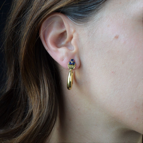 Boucles d'oreilles Boucles d'oreilles créoles or et saphirs 58 Facettes 21-679B