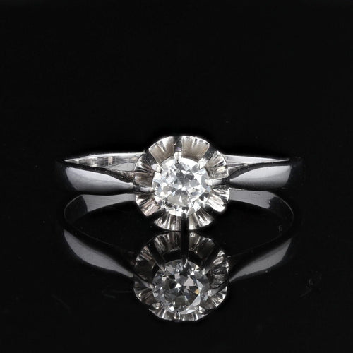 Bague 55 Bague ancienne diamant en solitaire 58 Facettes 22-457B