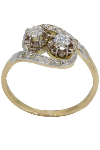 Bague BAGUE ANCIENNE TOI ET MOI DIAMANTS 58 Facettes 055471