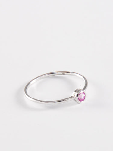 50 Bague Solitaire Saphir Rose et Or Blanc 58 Facettes