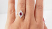 Bague Bague marquise en or blanc, rubis et diamants navette 58 Facettes 29917