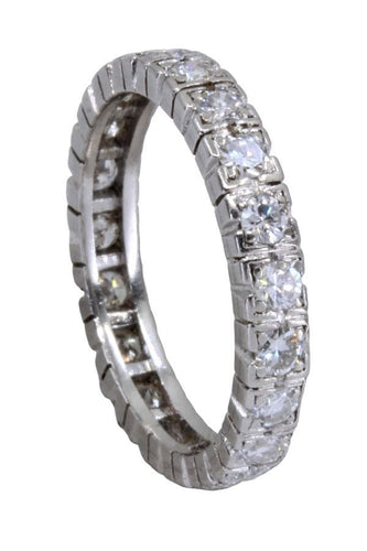 Bague 52 ALLIANCE DIAMANTS EN PLATINE 58 Facettes 061221