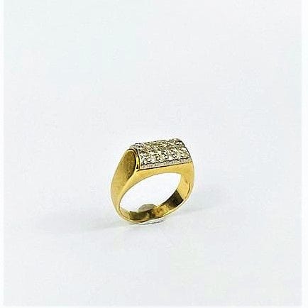 Bague 52.5 Bague Chevalière 2 ors Pavage Diamant 58 Facettes 20400000568