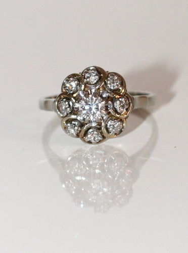 Bague 55 Bague Marguerite Or Blanc Diamants 58 Facettes 564