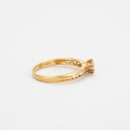Bague 58 Solitaire en Or jaune, diamants 58 Facettes