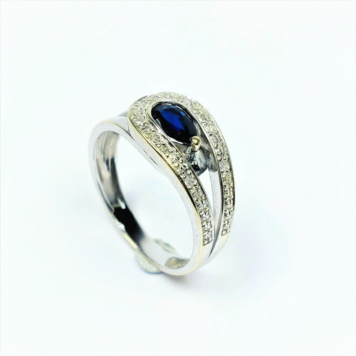Bague 51.5 Bague Or Saphir Diamants 58 Facettes 20400000364