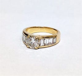 Bague 55 Bague or jaune diamants 58 Facettes 1-678/1