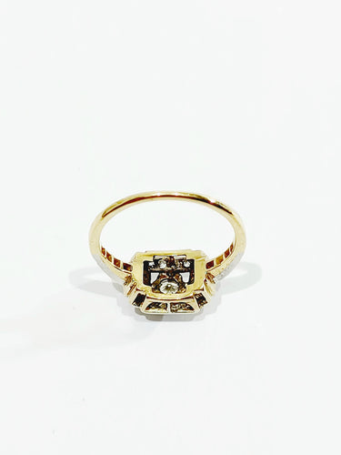 Bague Bague Art Déco Or Et Diamants 58 Facettes 3082/1