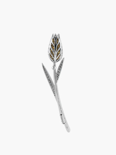 Broche Broche Tulipe Diamants Saphirs jaunes 58 Facettes