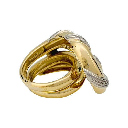 Bague 47 Bague "Noeud" en or sertie de diamants. 58 Facettes 31192