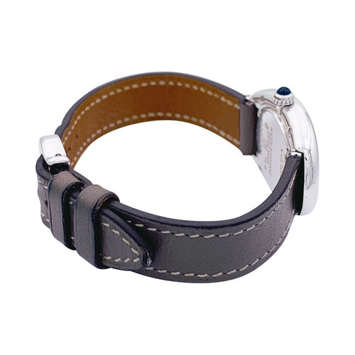 Montre Montre Cartier, "Baignoire", or blanc, cuir. 58 Facettes 32719