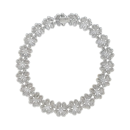 Collier Collier Cartier "Clover" or blanc et diamants. 58 Facettes 31542