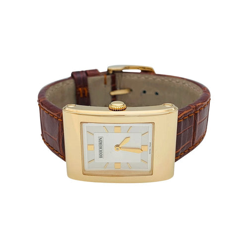 Montre Montre Boucheron, "Reflet-Icare", or jaune, cuir. 58 Facettes 31239