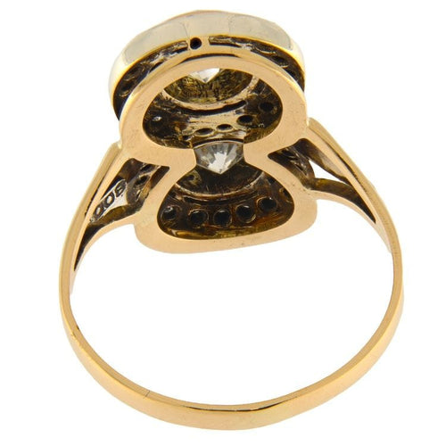 Bague 53 Anello in oro giallo e argento con diamanti 58 Facettes G3492