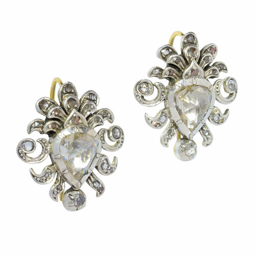 Boucles d'oreilles Boucles d'oreilles victoriennes diamants taille rose 58 Facettes 22027-0082