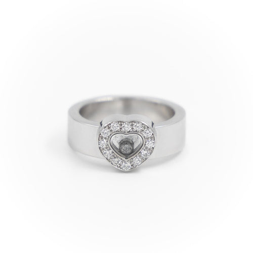 Bague 53 Chopard Bague Happy Diamond Or blanc Diamant 58 Facettes 2025673CN
