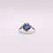 Bague Bague en or blanc et platine, saphir hexagonal, 2 diamants 58 Facettes