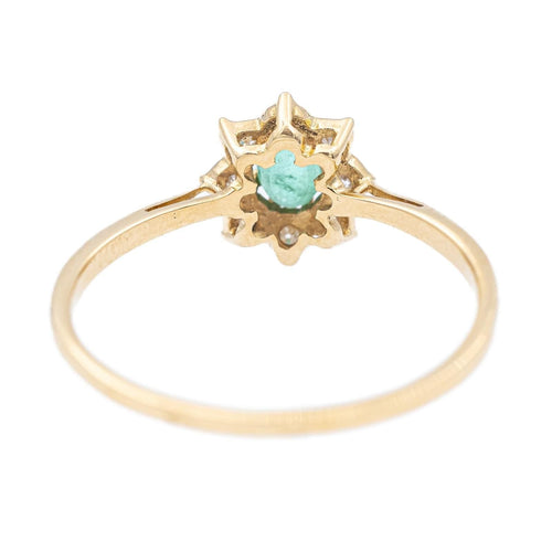 Bague 52 Bague Marguerite Or jaune Emeraude 58 Facettes 2301600CN