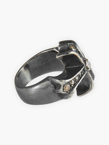Bague 53 Bague Croix Médiévale diamants bruns 58 Facettes