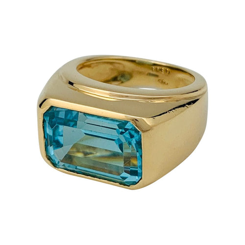 Bague 52 Bague Fred or jaune et topaze bleue. 58 Facettes 31359