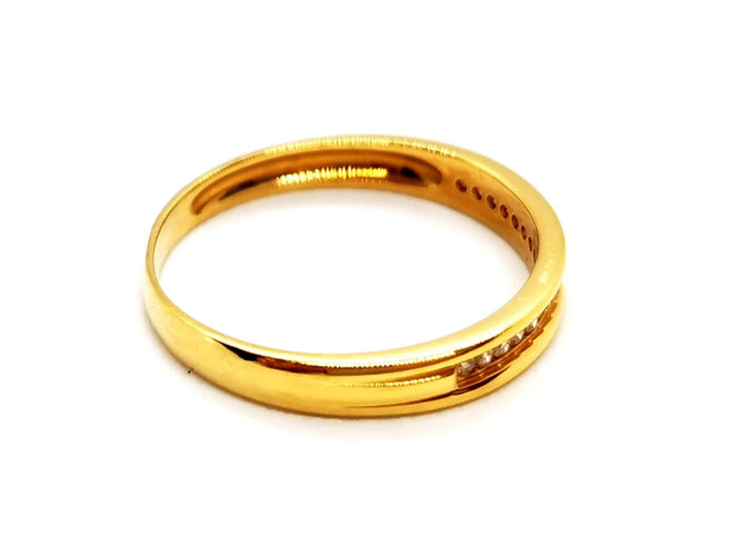 Bague 56 Bague Demie alliance Or jaune Diamant 58 Facettes 1178343CD