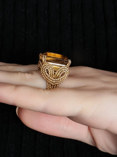 Bague Citrine / 51 / Or Jaune BAGUE "CORDAGE" CITRINE & OR 58 Facettes BO/220026 STA
