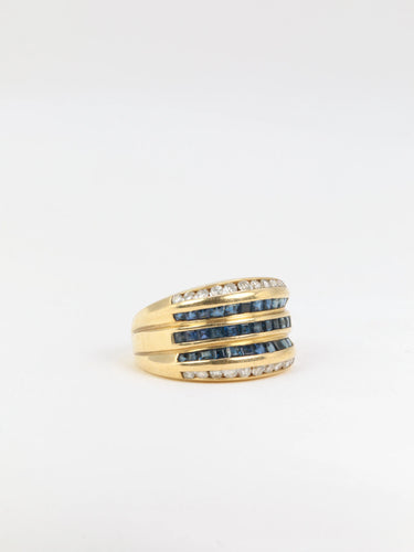Bague Bague vintage, saphirs et diamants 58 Facettes 610