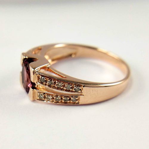 Bague Bague en or rose Diamants et tourmaline 58 Facettes 5587