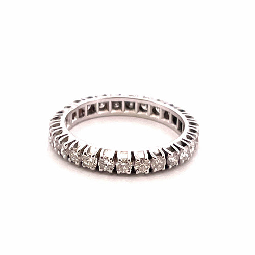 Bague Alliance américaine en or blanc, diamants 58 Facettes