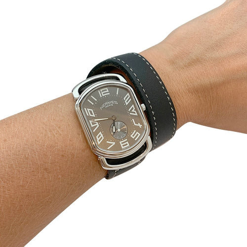 Montre Montre Hermès, "Rallye", acier, cuir. 58 Facettes 31652